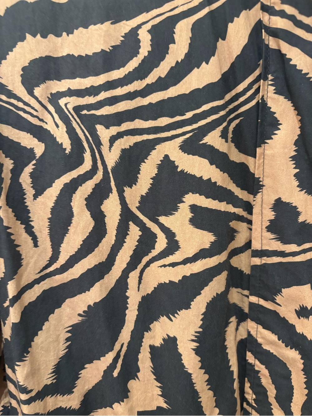 Ganni Zebra-Print Long Dress - Black & Tan size 42 - Picture 3 of 4